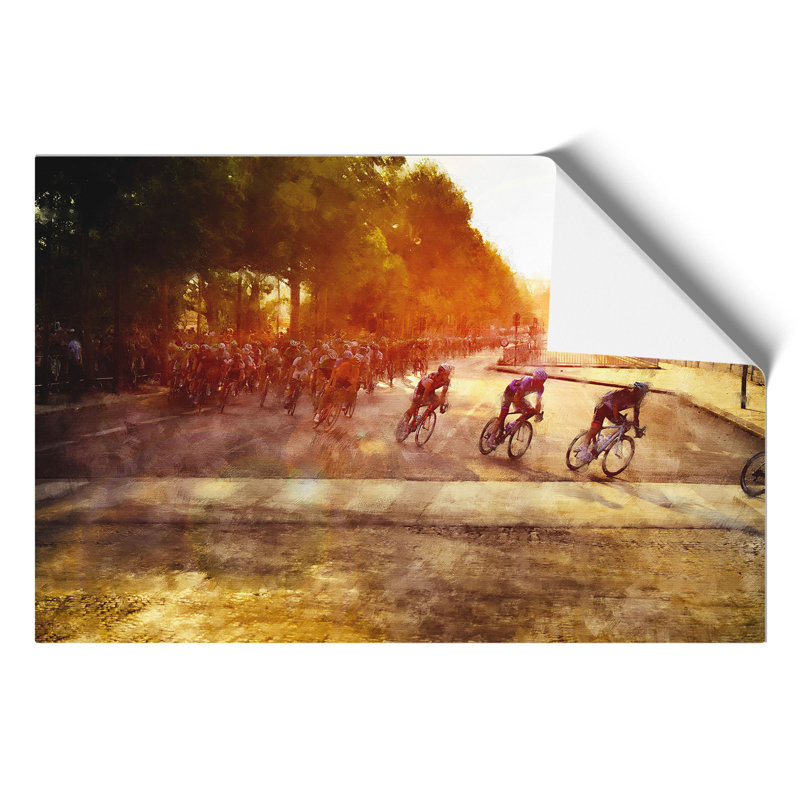 Tour de France Cycling Painting - Frameless Print, 42cm H x 59cm W x 0.1cm D