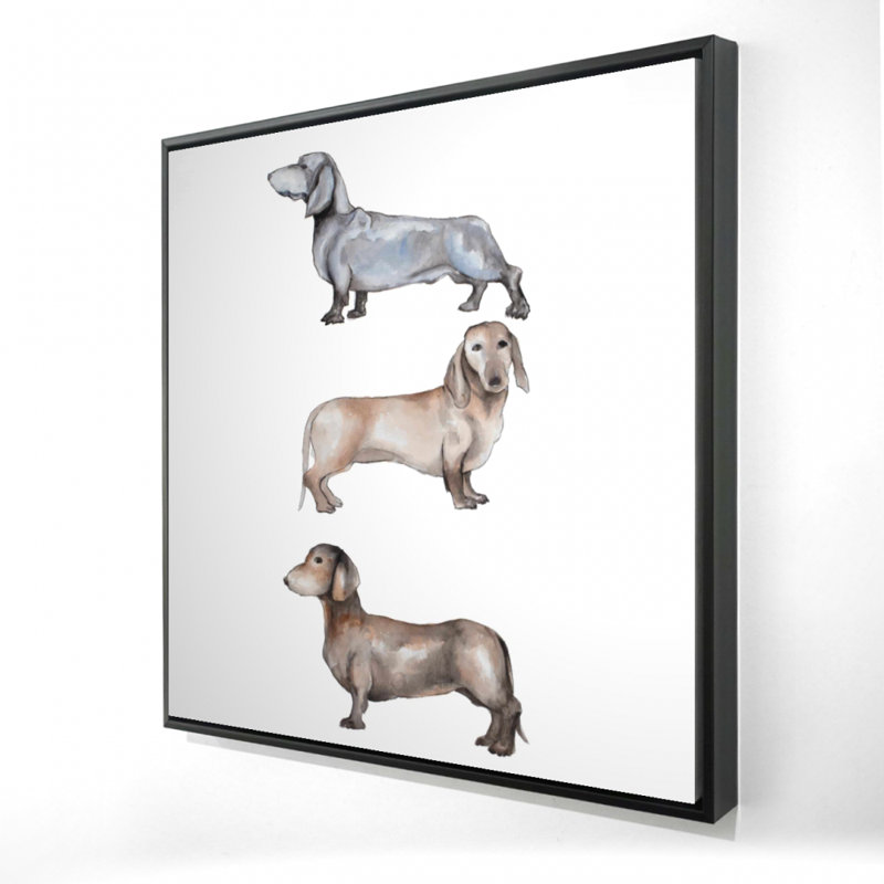 «Small Dachshund», toile encadrée pour chien
