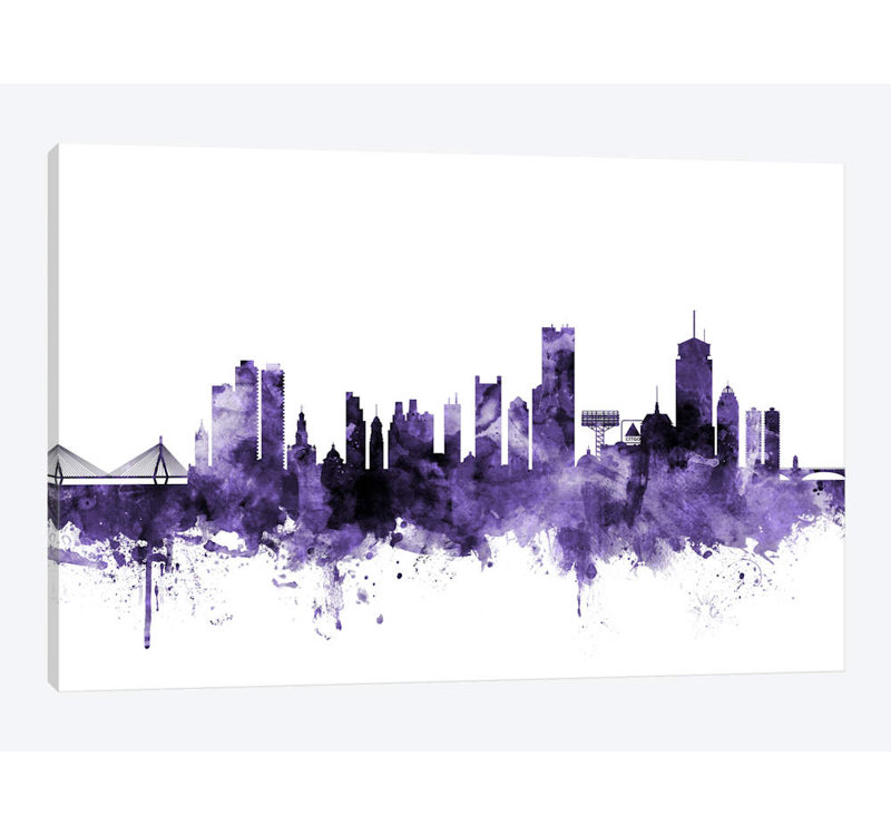 «Boston, Massachusetts Skyline I» par Michael Tompsett, impression sur toile tendue, H 26 po x l 40 po x P 1,5 po