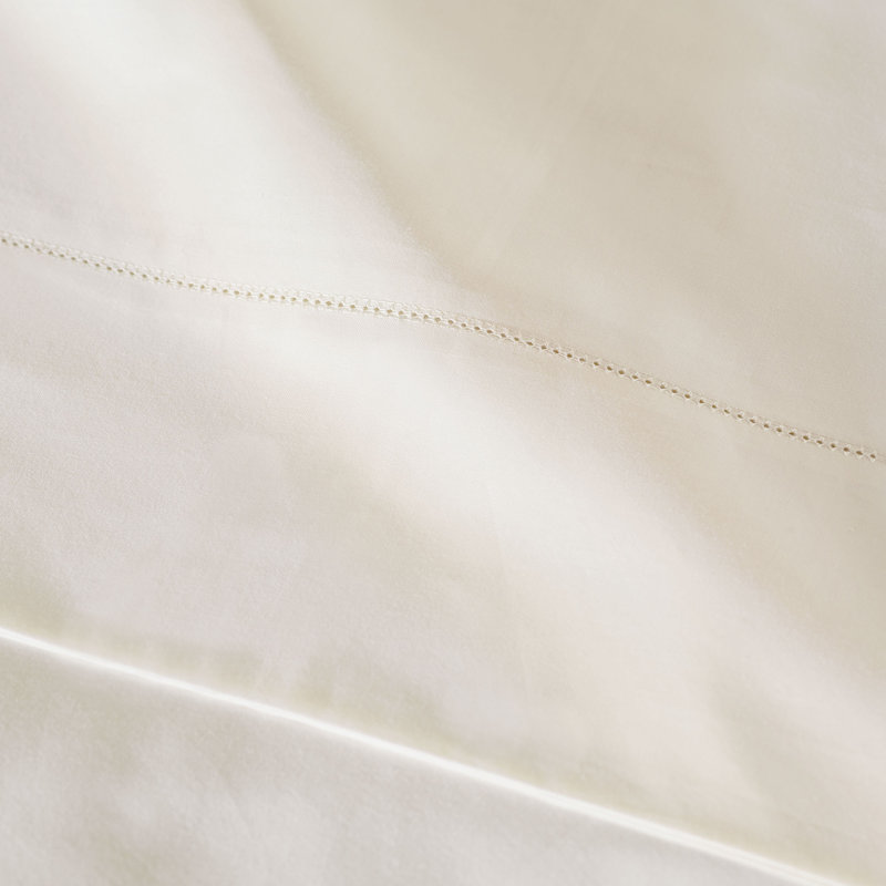Gianna Egyptian Cotton Percale Flat Sheet, Ivory, Queen Flat Sheet