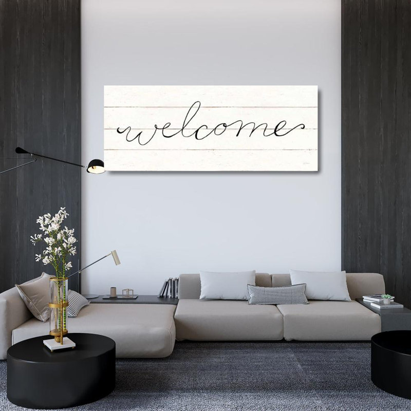 Art sur toile tendue avec châssis Lark Manor ™, Sab, "Welcome", H 22 po x l 48 po