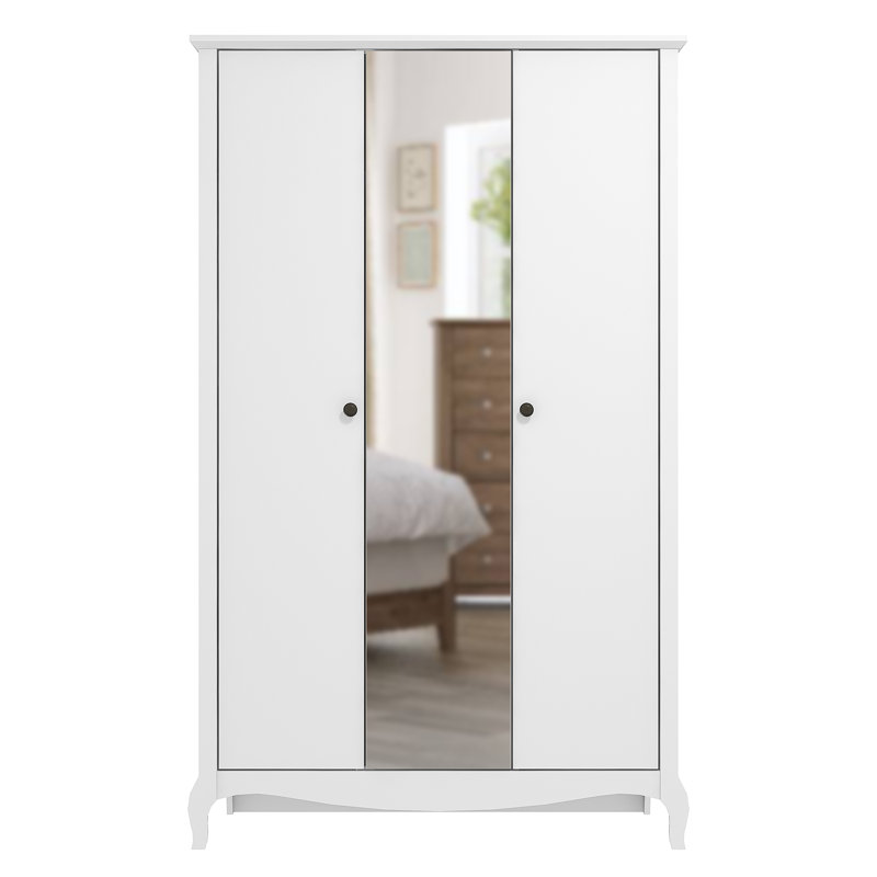 Sterra 3 Door Manufactured Wood Wardrobe, White