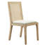 Dining Chair Of Two - Solid Wood, Synthetic Cane Back, Upholstered Seat With Comfy Cushion Pad, Assembly Tools Included 2 Wood Chairs Attached Required