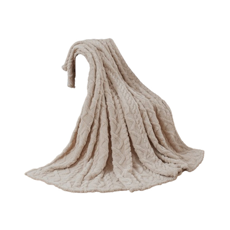 Kbndieu 100X120cm Super Soft Warm Solid Warm Fleece Blanket Throw Rug Sofa Bedding, Khaki