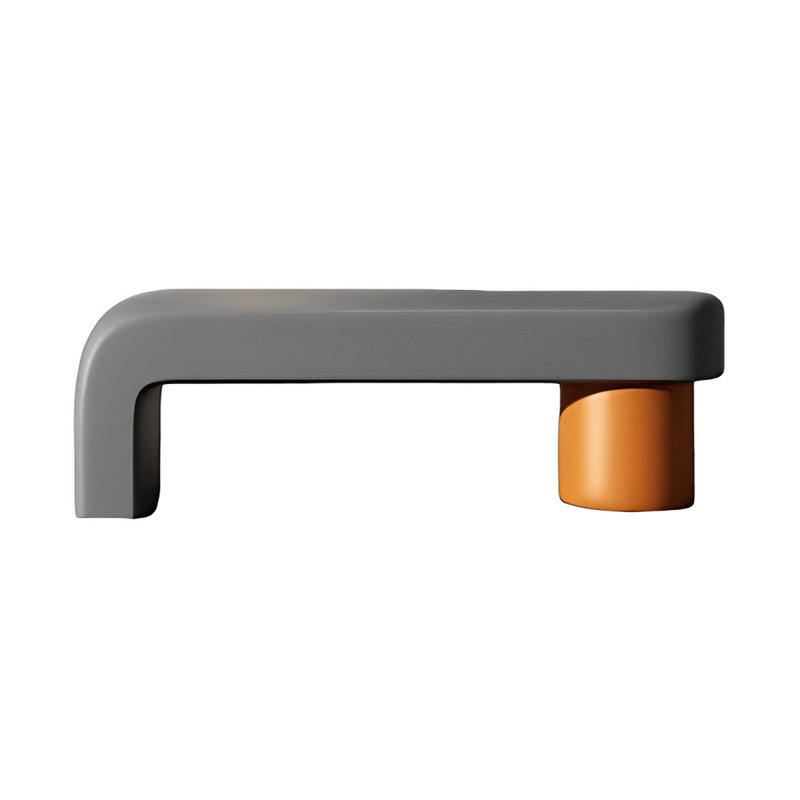 Banc rembourré en similicuir Light Luxury, Orange / gris foncé, H 17,71 po x l 59,05 po x P 15,74 po