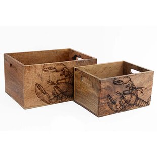 Farmhouse Rustic Set of Two Flared Bottom Buckets with Lids