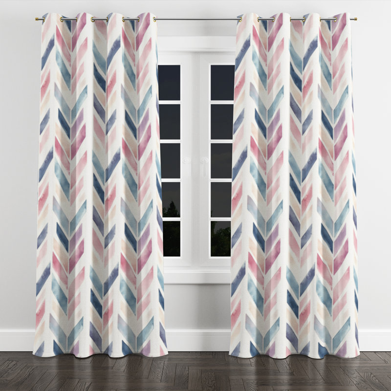 Contemporary Boho Velvet Curtains - Baiardo Grommet Curtain - 1 Panel, Gold Grommets, 52" W x 84" L