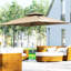 Base de parasol de patio décalée, rotation à 360 °, plateau double, 8 nervures, construction facile à incliner, manivelle, café avec conception à double plateau à 360 degrés, inclinaison sans effort,