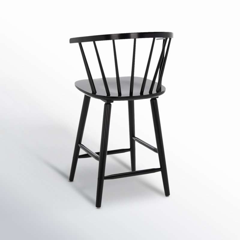 Set of 2 Sheffield Solid Wood Stools, Counter Stool (23" Seat Height), Black