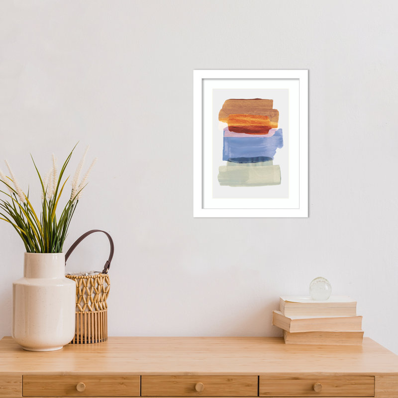 «Abstract Brush Strokes 49», impression encadrée sur papier par Mareike Bohmer, Blanc, H 13 po x l 10 po x P 1 po