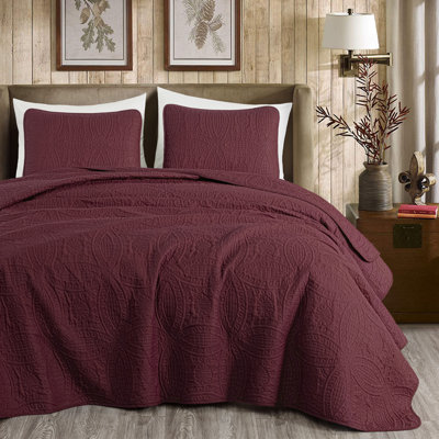 Austin Microfiber Reversible 3-Piece Coverlet / Bedspread Set