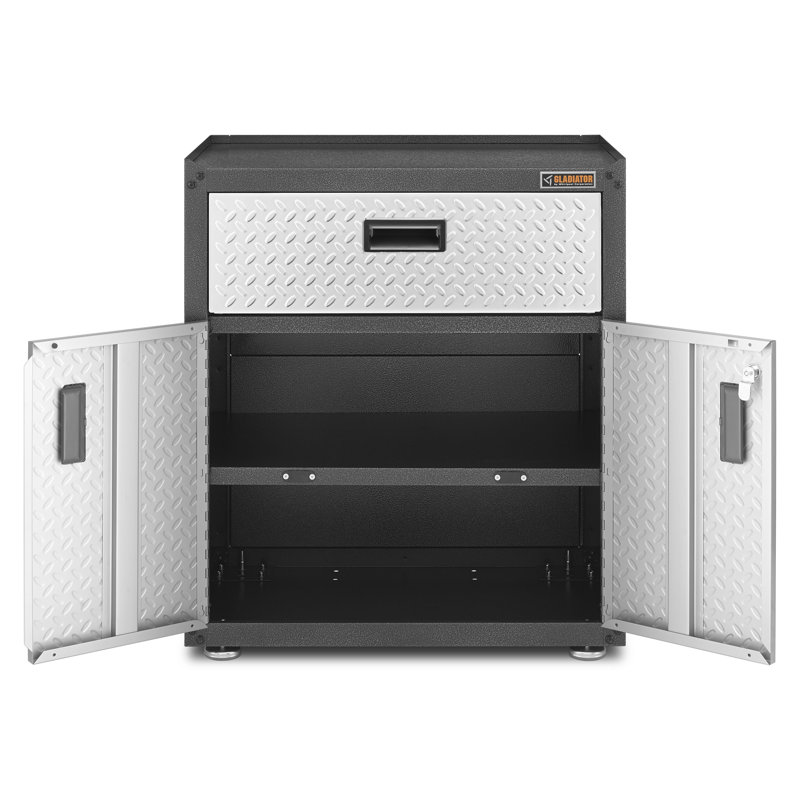 Ready-To-Assemble 3/4-Door Modular Gearbox, Hammered Granit/Silver Tread