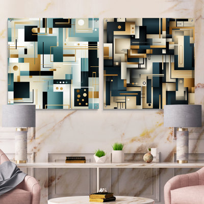 Crayson - Abstract Geometric Acrylic Wall Art Glass Set Of 2