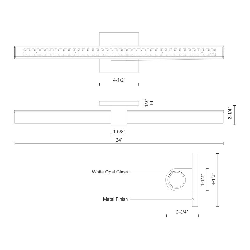 Mendocino 1 - Light LED Bath Bar