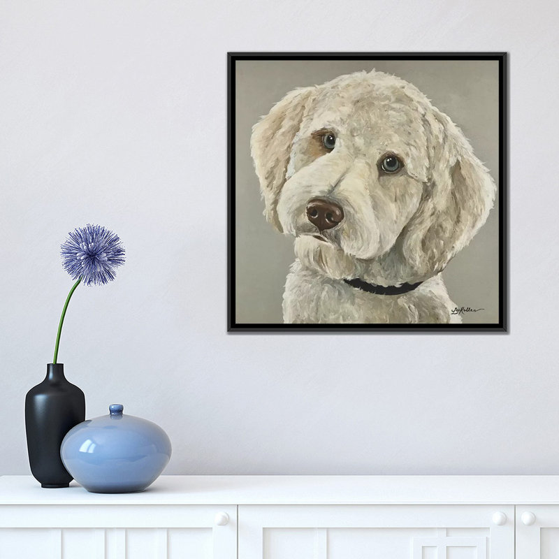 «Goldendoodle with Blue Eyes» par Hippie Hound Studios, impression sur toile tendue, H 18 po x l 18 po x P 1,5 po