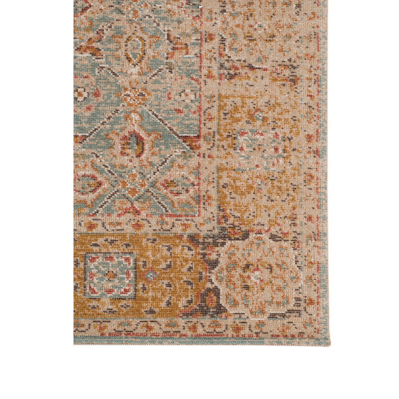 Tapis d'intérieur rétro à tissage plat Botolphus, Rectangle 8 pi 11 po x 11 pi 11 po
