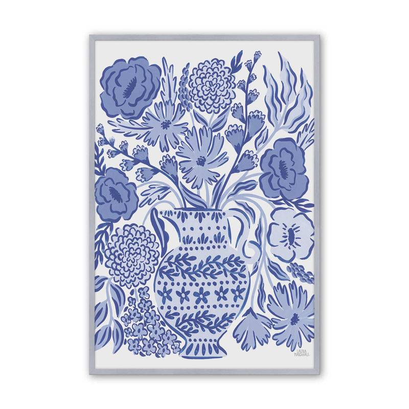 «Blue Reverie II» par Laura Marshall, reproduction d'art sur toile, Argent, H 16 po x l 12 po