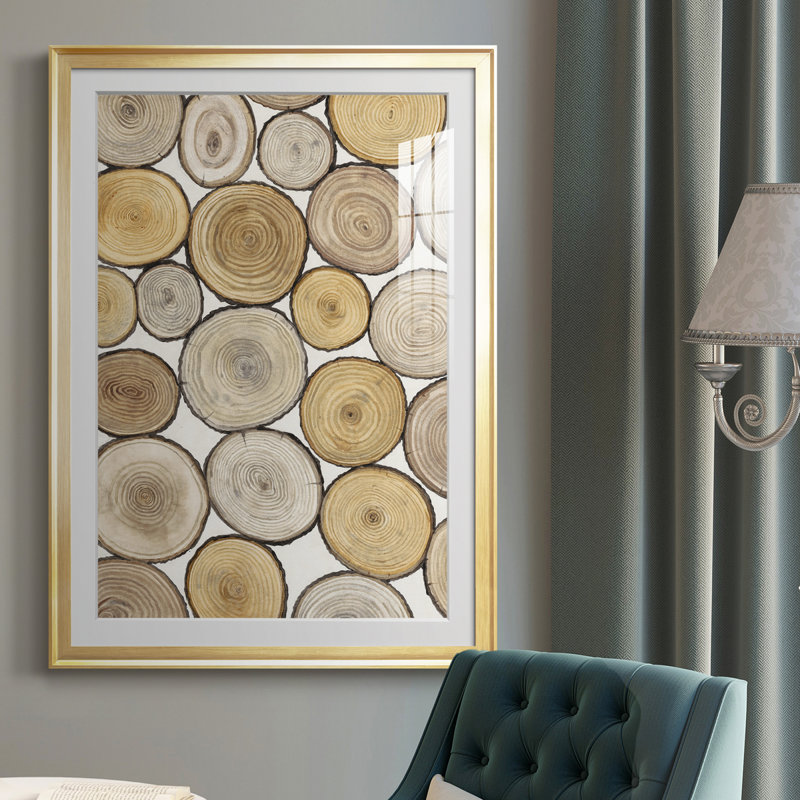 " Tree Ring Study I ", 42.5" H x 30.5" W x 1" D, Gold