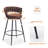 Safeer 28" Counter Height Bar Stools Set of 6 - 360° Swivel with Suede Fabric & Modern Woven Design, Backrest & Footrest for Kitchen Cafe Pub-335193493