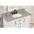 37" Earth Gray Quartz Vanity Top With White Single Sink And Backsplash