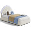 Lit plateforme tapissier simple de style moderne avec cadre Boucle, tête de lit plateforme réglable et lumière DEL-506011417