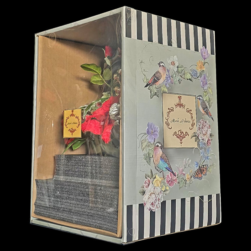 Rose Hydrangea Poinsettia Vase - 14.5 Inches