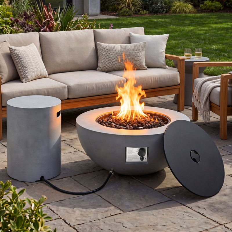 Table de foyer extérieur au propane en forme de bol de 80 cm (31,5 po), 50 000 BTU, certifiée CSA