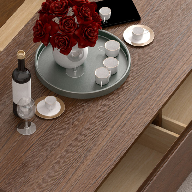 Solid Oak Coffee Table with Beech Wood Legs, 17.32" H x 59.05" L x 27.55" W