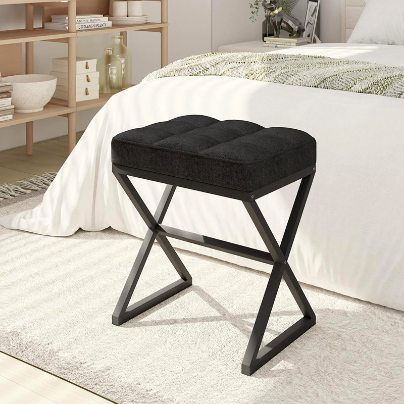 Caleob Metal Accent Stool, Black
