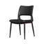 Ensemble de 2 chaises de salle à manger modernes et minimalistes en similicuir, dossier confortable, pieds en métal-121979578