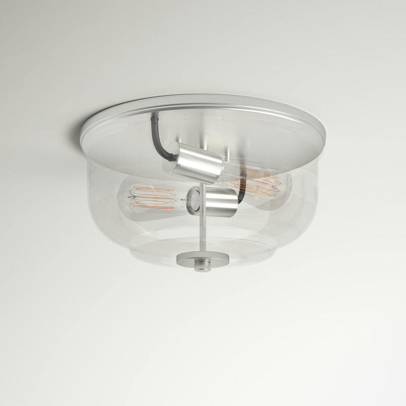 Plafonnier encastré 2 lumières Daimar, Nickel brossé