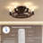 20.5" 6-Light Walnut Brown Wood Flush Mount Ceiling Fan Light with 6-Speed Remote Control, Reversible DC Motor, Timer