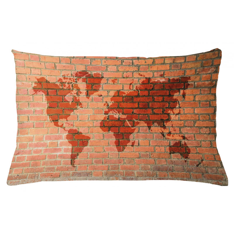 Housse de coussin lombaire intérieur/extérieur murale brique, 16 po x 26 po