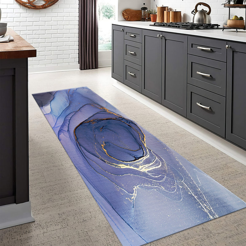 Vibrant Floral Print Non Woven Thin Type Decorative Rug Ideal for Adding a Burst of Color to Any Living Space