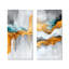 Harmonie contrastante de marbre gris et doré I - décoration murale abstraite 2 panneaux-543959466-543959465
