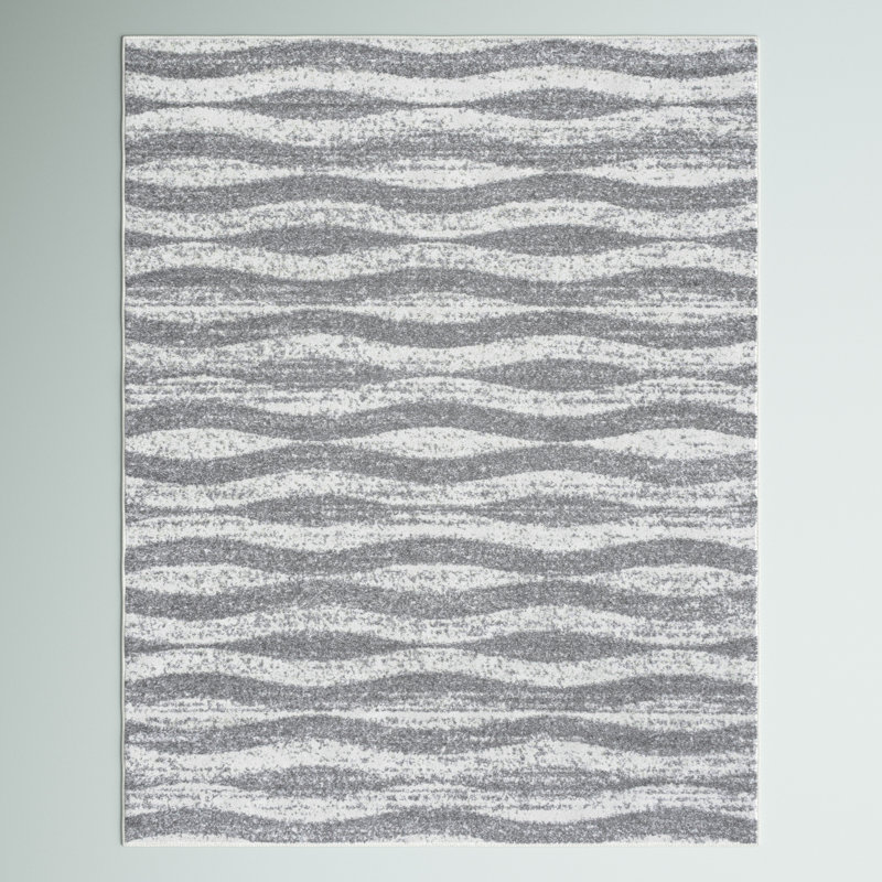 Tapis de couloir à motif géométrique pour le salon, la salle à manger, l'entrée, la chambre à coucher, le vestibule et la cuisine Sarepta, gris / blanc cassé