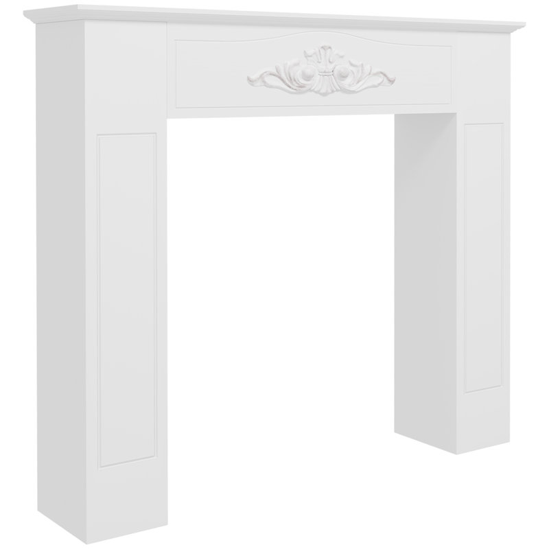 HOMCOM Fir Wood Fireplace Mantel Surround, Wood, Mantel, White