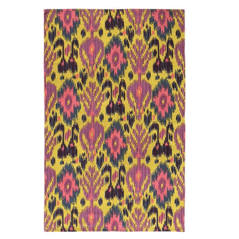 Tapis rectangulaire en laine à tissage plat