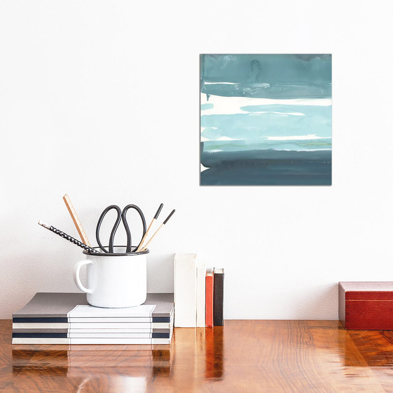 Teal Horizon I by Rob Delamater - Gallery-Wrapped Canvas Giclée on Canvas, Wrapped Canvas, 30.48 cm H x 30.48 cm W