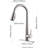 Stainless Steel Single Handle Kitchen Sink Faucet With Pull Down , Brushed Nickel Finish, 360 Rotating High Spout, Three Water Output Patterns For Different Needs, Lever Easy Adjustment, Corrosion-249500357