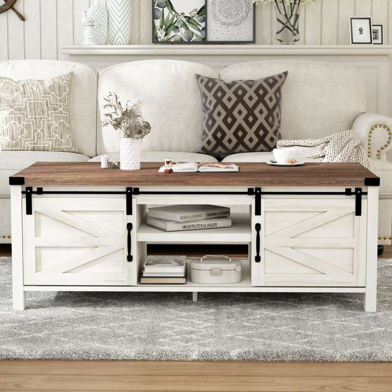 Table basse Mikiya, Plateau brun / structure blanche