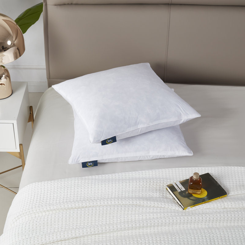 Medium White Cotton Feather Fill Decorative Pillow Set