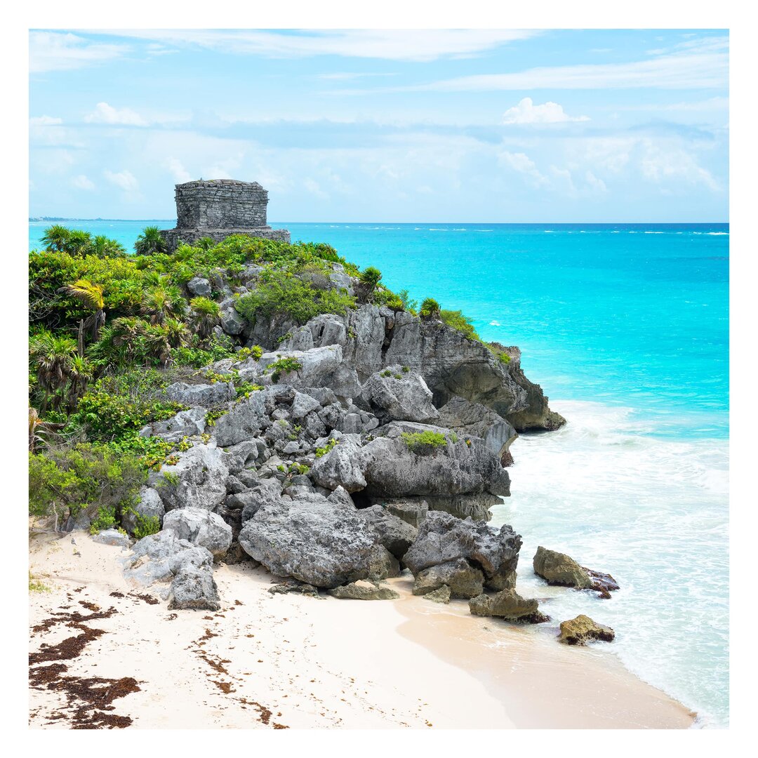 Strukturierte Fototapete Caribbean Coast Tulum Ruins 2,4 m x 240 cm