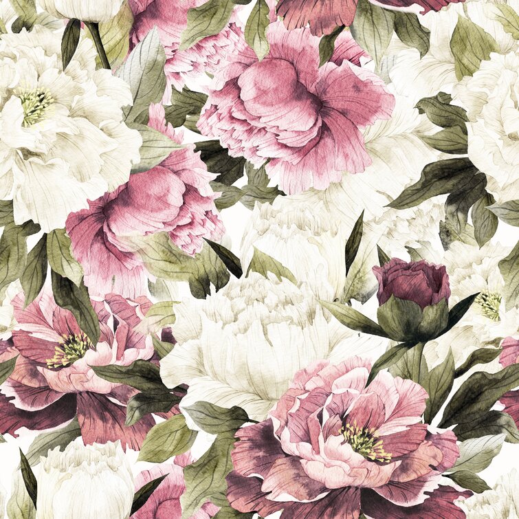 House of Hampton® Crowell Peel & Stick Floral Roll | Wayfair