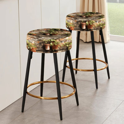 Urban Oasis Brick With Plants - Brick Bar Stools Set Of 2