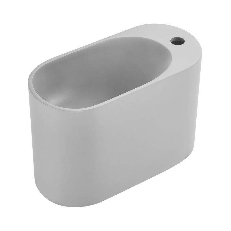Terre 17.5" Right Side Faucet Wall-Mount Bathroom Sink, Gray, Gray