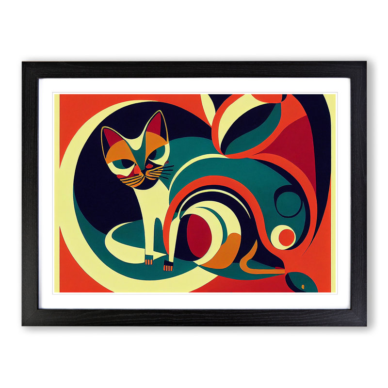 Cat Vol.3 Abstract - Framed Print, Black Framed, 46cm H x 64cm W x 2cm D