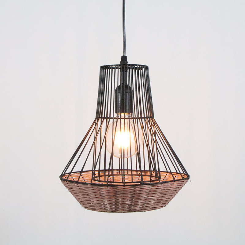1 - Light Natural Chandelier Pendant, Brown