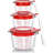 6 Pcs Glass Measuring Cups With Lids Set, 1-Cup, 2-Cup, 4-Cup Measuring Jugs With Handle, Nesting Liquid Measuring Cups For Kitchen