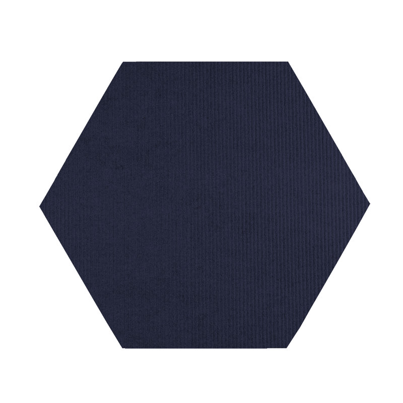 Tapis intérieur / extérieur tissé à la machine de couleur unie ultra bleu Estiven, Hexagone 12 pi